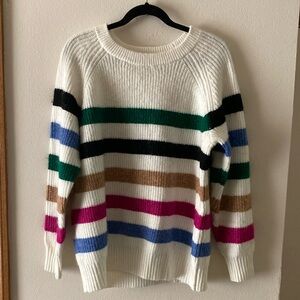 Lane Bryant Colorful Striped Crew Neck Sweater